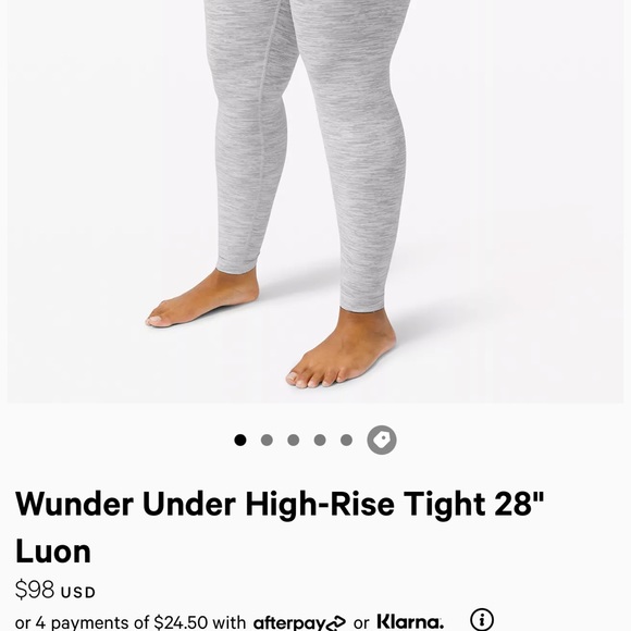 Lululemon High rise 28” wunder under leggings - Picture 7 of 7